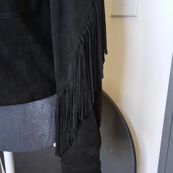 NWT Glam Dark Utility Jacket with Fringe Details - Picture 3 of 4